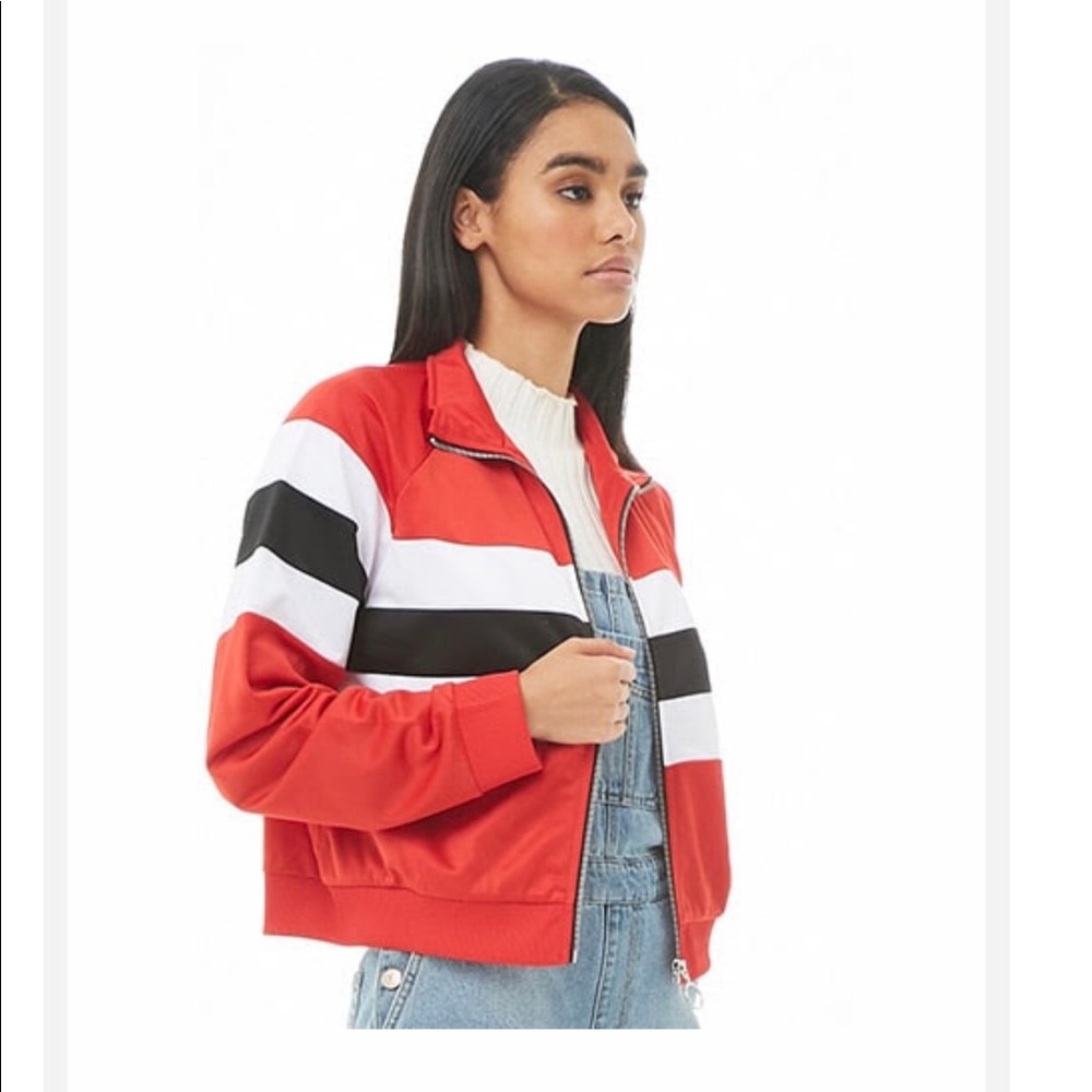 Forever 21 Striped Colorblock Track Jacket